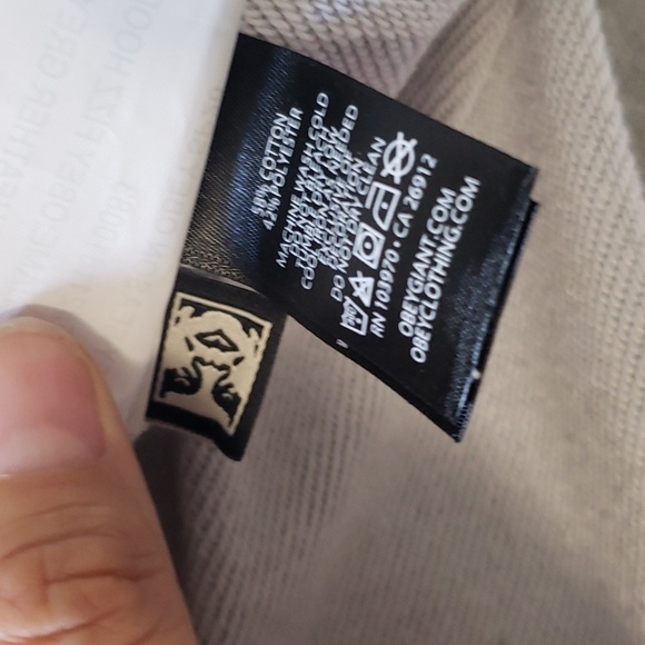 Obey worldwide women's fizz hood ash Heather grey hoodie sweater size small neon - Picture 9 of 9